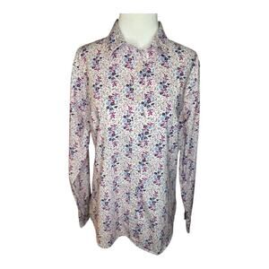 L.L. Bean Women's Floral Button-Up Shirt Size Small Long Sleeve Collared‎